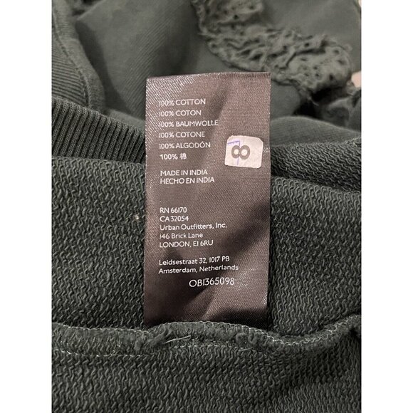 Maeve Ruffled Eyelet Sweatshirt Anthropologie Green Size XL - Picture 8 of 11